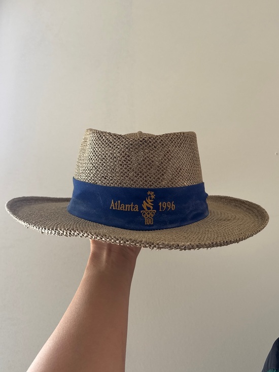 Hanes Accessories - Vintage 1996 Olympic Games Collection Atlanta straw hat by Hanes, blue band